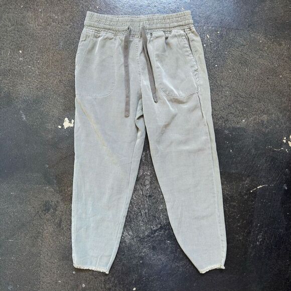 Zara Women’s Essential Pants Size Medium Distressed W Drawstrings Cotton Blend - Picture 1 of 10